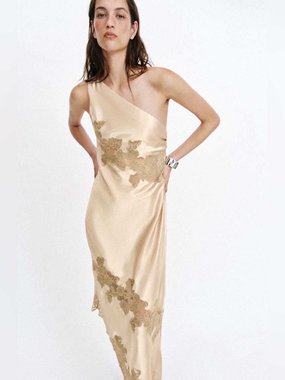 NWT ZARA ASYMMETRIC LINGERIE STYLE DRESS SIZE XS - Picture 8 of 16